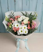 Букет цветов из:  Розы, Лизиантусы и Хризантемы #REPLACE_PRED# Актюбинском