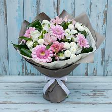 Букет цветов из:  Герберы, Альстромерии и Хризантемы в Актюбинском