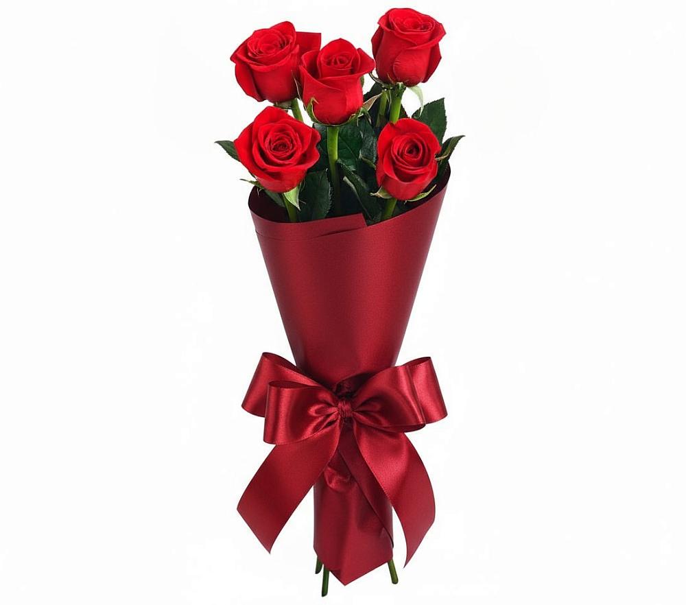 Букет 5 Красных роз Эдлесс Лав в Актюбинском