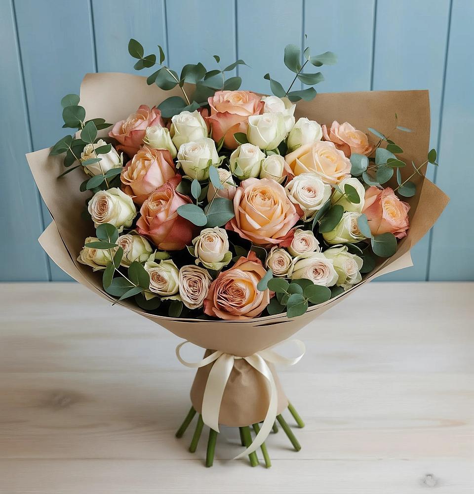 Букет цветов из: Альстромерии и Розы в Актюбинском