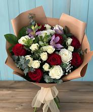 Букет цветов из:  Розы и Альстромерии в Актюбинском