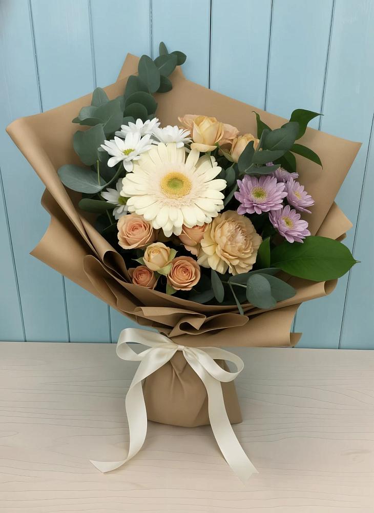 Букет цветов из: Герберы и Хризантемы в Актюбинском