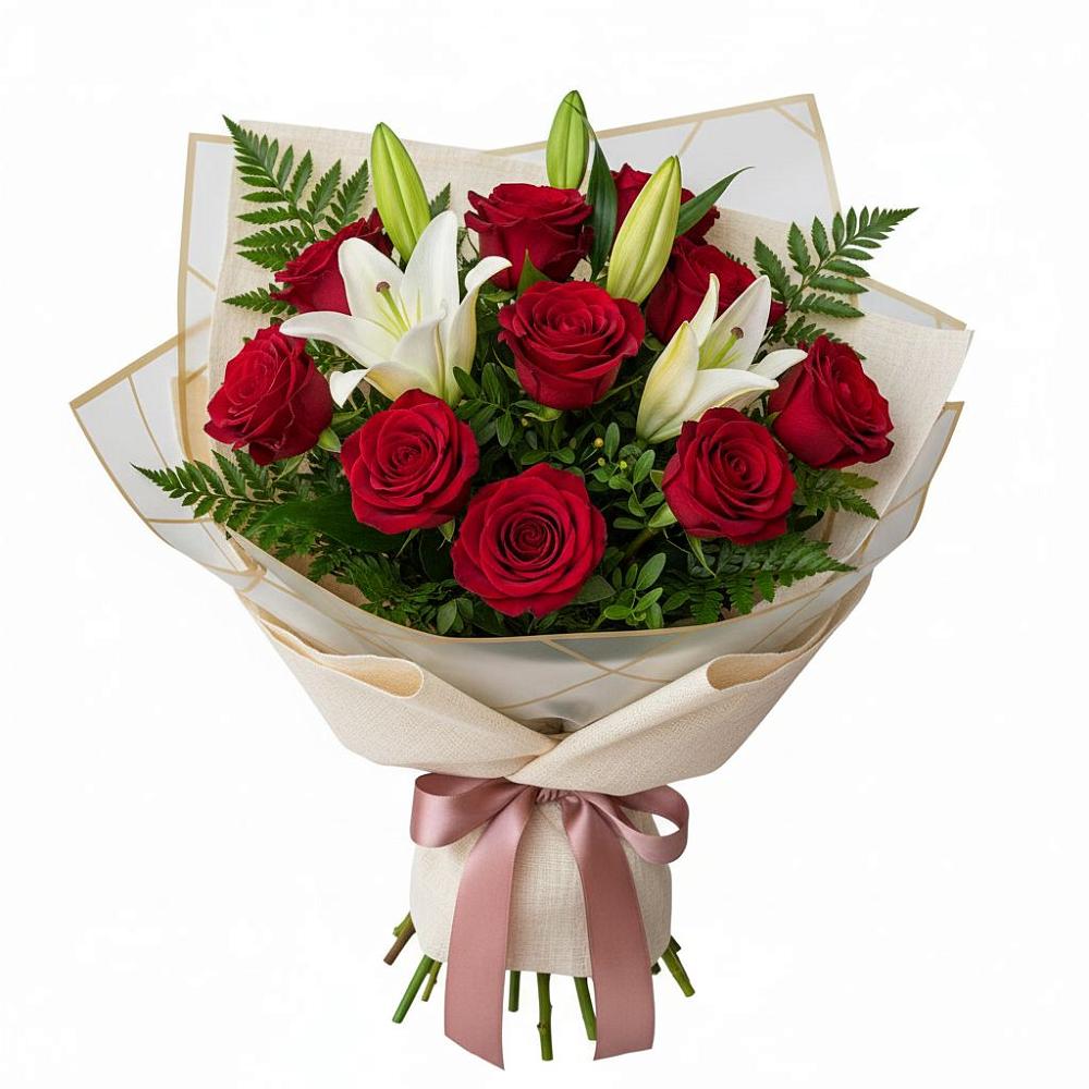 Букет цветов из: Лилии и Розы в Актюбинском