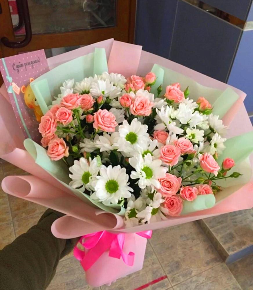 Букет цветов из: Розы и Хризантемы в Актюбинском