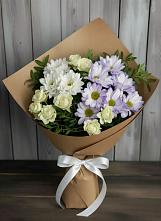 Букет цветов из:  Хризантемы и Розы в Актюбинском
