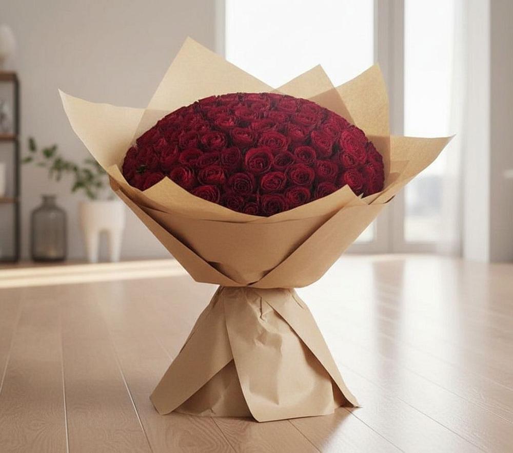 Букет 101 Красная роза в Актюбинском