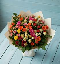 Букет Микс из разноцветных кустовых роз #REPLACE_PRED# Актюбинском